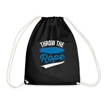 Throw the Rope Wake Surf Bootfahren Funny Wakesurf - Turnbeutel - Schwarz - Vorne