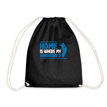 Home Is Where My Wakeboard Is Funny Wakeboarding - Turnbeutel - Schwarz - Vorne
