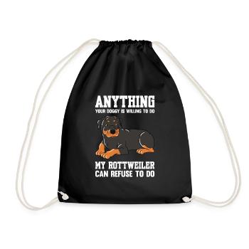 Votre chien est prêt à faire ma canette Rottweiler - Sac de sport léger - noir - Devant