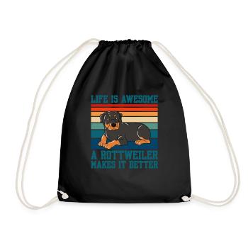 La vie est géniale Un Rottweiler la rend meilleure - Sac de sport léger - noir - Devant