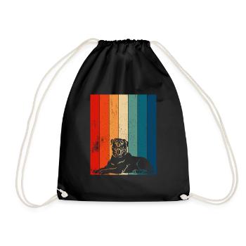 Lignes Rottweiler rétro en détresse - Sac de sport léger - noir - Devant