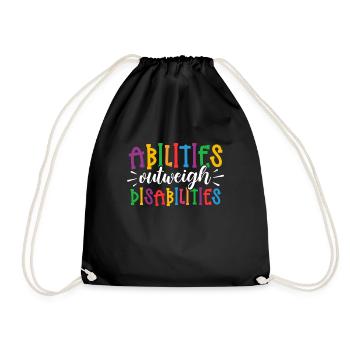 Autism awareness - abilities predominate - Drawstring Bag - black - Front