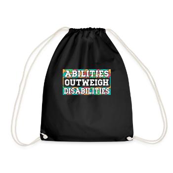 Autism awareness - abilities predominate - Drawstring Bag - black - Front