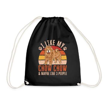 Chow Chow Hund - Turnbeutel - Schwarz - Vorne