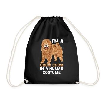 Chow Chow Hund - Turnbeutel - Schwarz - Vorne