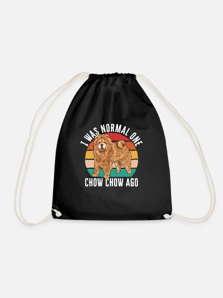 Chow Chow Dog - Drawstring Bag - black