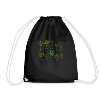 Herbs Types Plants Funny Gardening Plant - Drawstring Bag - black - Front