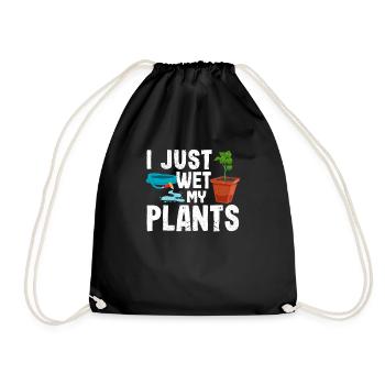 I just moisten my plants Funny garden - Drawstring Bag - black - Front