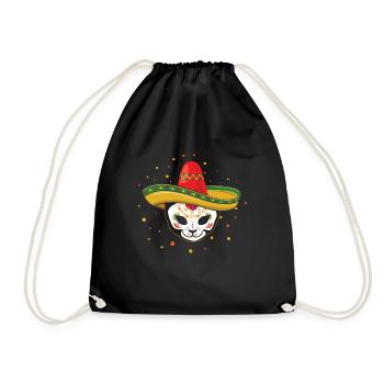 Chat squelette Muertos Jour du Chat Sucre Mort - Sac de sport léger - noir - Devant
