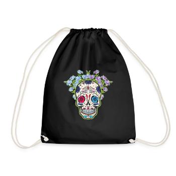 Calavera Muertos Day Of Dead Sugar Bone - Drawstring Bag - black - Front