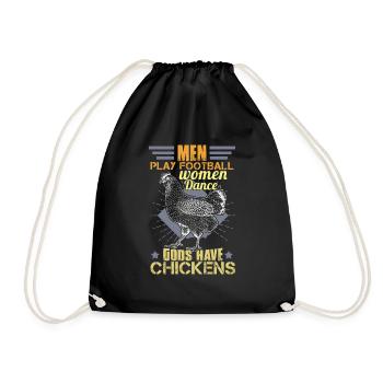 Costume de poulet Hommes - Sac de sport léger - noir - Devant