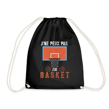 J'peux pas j'ai Basket-cadeau drôle - Sac de sport léger - noir - Devant