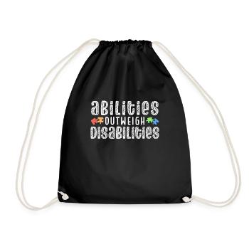 Autism awareness - skills predominate - Drawstring Bag - black - Front