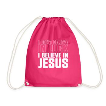 Je ne crois pas à la chance Je crois en Jésus - Sac de sport léger - fuchsia - Devant