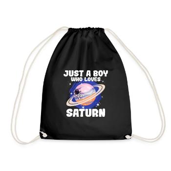 Saturn Planet Geschenk - Turnbeutel - Schwarz - Vorne