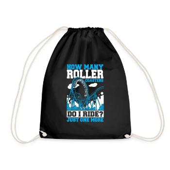 How Many Roller Coasters Do I Ride Theme Park Vaca - Drawstring Bag - black - Front