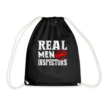 Inspector Real Men Marry Inspectors - Drawstring Bag - black - Front