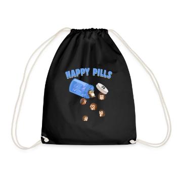 Happy Pills Hedghogs Lustige Skurrile Igelliebe - Turnbeutel - Schwarz - Vorne