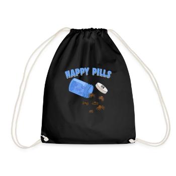 Happy Pills Spinne Lustige Vogelspinnen Liebhaber Humor - Turnbeutel - Schwarz - Vorne
