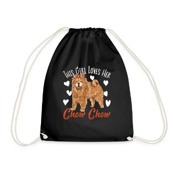 Chow Chow Hund - Turnbeutel - Schwarz - Vorne