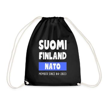 Finland Finland NATO - Member 04-2023 - Drawstring Bag - black - Front