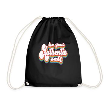 Pride Month LGBTQ - Be Your Authentic Self - Drawstring Bag - black - Front