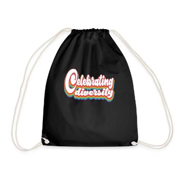 Pride Month LGBTQ - Celebrating Diversity - Drawstring Bag - black - Front