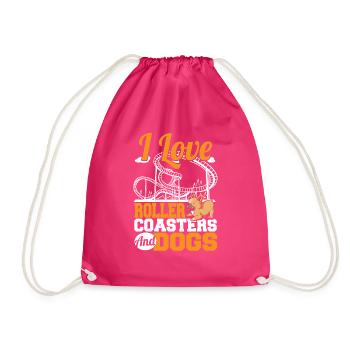 J’adore les montagnes russes et les chiens Parc à thème Amuseme - Sac de sport léger - fuchsia - Devant