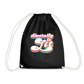 Pride Month LGBTQ - Diversity Is Lit - Drawstring Bag - black - Front