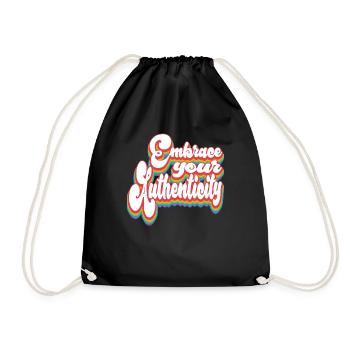 Embrace Your Authenticity - Pride Month LGBTQ - Drawstring Bag - black - Front
