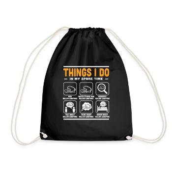 My Spare Time Theme Park Vacation Roller Coaster - Drawstring Bag - black - Front