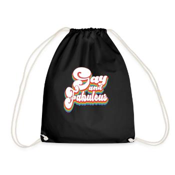 Pride Month LGBTQ - Gay and Fabulous - Drawstring Bag - black - Front