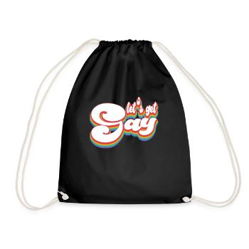 Pride Month LGBTQ - Let's Get Gay - Drawstring Bag - black - Front
