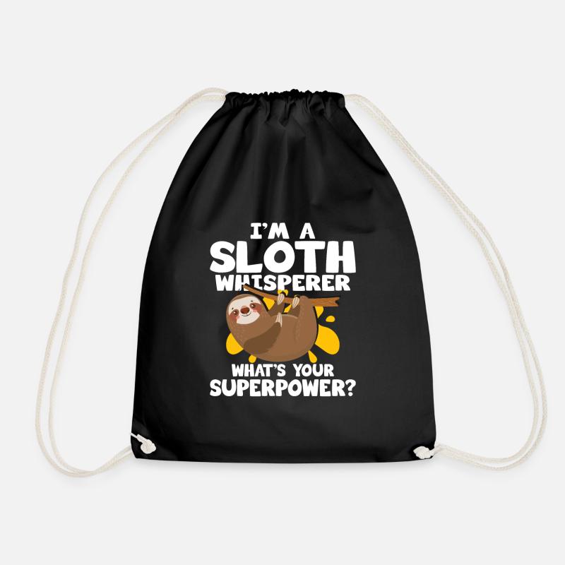 Sloth - Drawstring Bag - black