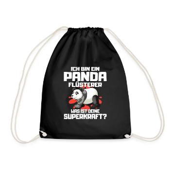Panda - Turnbeutel - Schwarz - Vorne