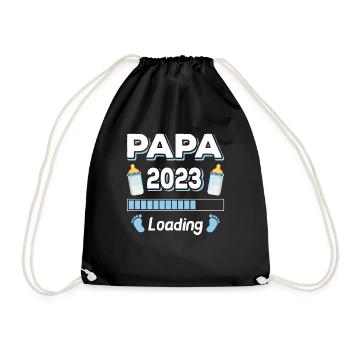 Dad Loading 2023 Father Fathers Father's Day - Drawstring Bag - black - Front