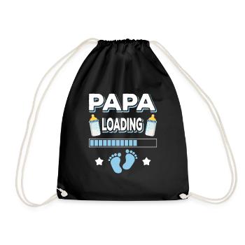Papa Loading Father Fathers Father's Day - Drawstring Bag - black - Front
