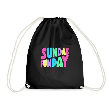 Sundae Funday Gelato Dessert Popsicle Gift Idea - Drawstring Bag - black - Front