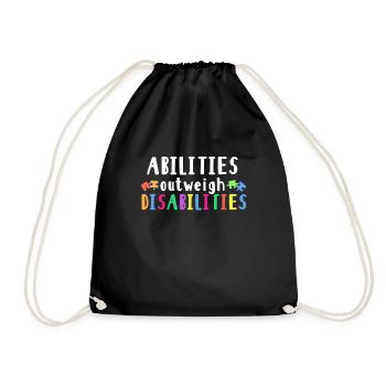 Autism awareness - abilities predominate - Drawstring Bag - black - Front