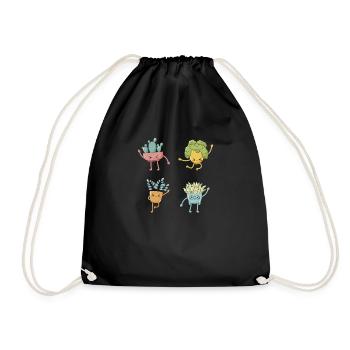 Plantes fraîches Plante de jardinage amusante - Sac de sport léger - noir - Devant
