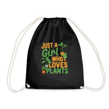 Just A Girl Who Loves Plants Funny Plant Lovers - Turnbeutel - Schwarz - Vorne