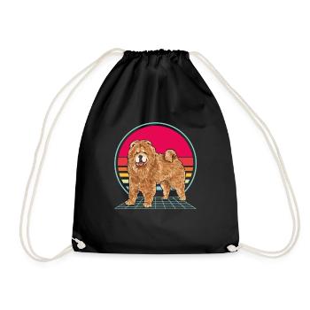 Chow Chow Hund - Turnbeutel - Schwarz - Vorne