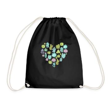 Succulent Cactus Succa Lover Heart Plant - Sac de sport léger - noir - Devant