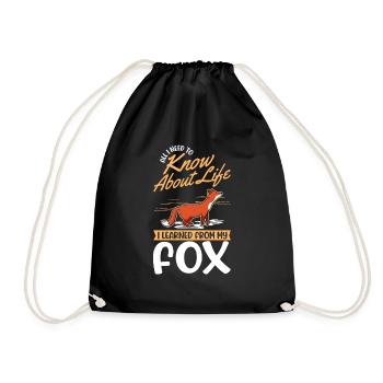 Fuchs Geschenk Rotfuchs - Turnbeutel - Schwarz - Vorne