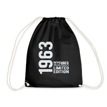 December 1963 limited Edition Year of birth - Drawstring Bag - black - Front