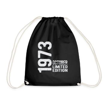 October 1973 limited edition Year of birth - Drawstring Bag - black - Front