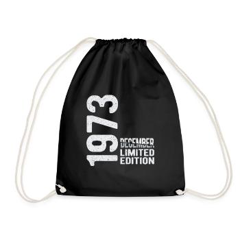 December 1973 limited edition Year of birth - Drawstring Bag - black - Front