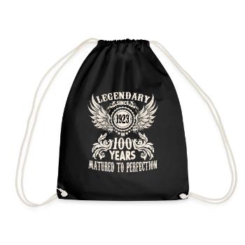 Vintage Birthday Shirt 100 Years Birthday retro - Drawstring Bag - black - Front