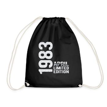 April 1983 limited Edition Year of birth - Drawstring Bag - black - Front