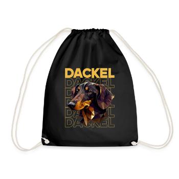 Wire-haired Dachshund Dachshund Dog Dogs Puppy Dachshund - Drawstring Bag - black - Front